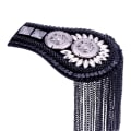Miniatyrbild 5 av 5: 1/2/3/5 Epaulets tofs axelbrädor Legering för kläder Black 6.7x11cm 5Set