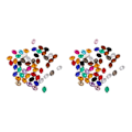 Miniatyrbild 3 av 5: 1/2/3 50 st 10*14 mm Oval Ellips Akryl Rhinestone Button Mix 2Set