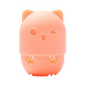 Miniatyrbild 5 av 5: 1/2/3/5 Silikon Cat Makeup Svampar Förvaringslåda Rengör och light orange 2PCS