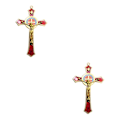 Miniatyrbild 4 av 5: 1/2/3/5 Zinklegering Väggkrucifix Cross Jesus Statue Staty Red 12x7cm 2Set