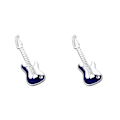 Miniatyrbild 1 av 5: 1/2 Damer Män Mässing Musikinstrument Gitarr Emalj Brosch 2Set
