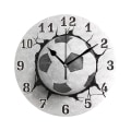 Miniatyrbild 5 av 5: 1/2/3 Sport Fotboll Ball Print Rund Akryl Väggklocka Tyst 2Set