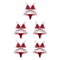 Miniatyrbild 1 av 5: 1/2/3/5 Womens 2 Piece Lace Hollow Perspective För Bikini Red M 5Set