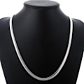 Miniatyrbild 2 av 5: 1/2/3/5 Statement-Making Silver Flat Snake Chain Halsband silver 45cm 1Set