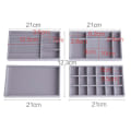Miniatyrbild 5 av 5: 1/2/3/5 Stapelbar smyckesbricka Multipurpose Portable Velvet för Empty Tray Style A 5Set