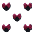 Miniatyrbild 3 av 5: 1/2/3/5 tyg lätt att bära Elastiska hårnät för moderiktiga Two Bows- rose red 5Set