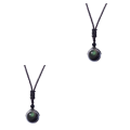 Miniatyrbild 4 av 5: 1/2/3/5 Natural Necklace Obsidian Pendant För Talisman Bra 14mm 2Set