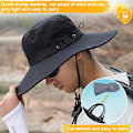 Miniatyrbillede 5 af 5: Solhat Anti-UV UPF 50+ Udendørs Fiskehat Bredskygget Fiske Ca【ad】 A
