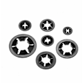 Miniatyrbillede 2 af 5: 340 stk. Starlock Skiver, Låseskiver, Hurtig Push Hurtig Klemme Fastgørelsesskiver - M3/M4/M5/M6/M8/M10/M12, Sort