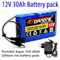 Miniatyrbild 4 av 4: Ny Portabel Super 12v 30000mah Uppladdningsbart Litiumjonbatteri Kapacitet Dc 12.6v 30ah CCTV Cam Monitor + Laddare