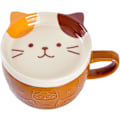 Miniatyrbillede 1 af 5: Keramiske Søde Katte Kopper med Låg, Kawaii Katte Kaffe Kop med Låg, Japansk Nyhed