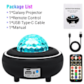 Miniatyrbillede 6 af 10: Stjerneprojektor LED Batteri - Galaxy Stjerneprojektor - 2,5 timer Sort Black RECHARGEABLE - 2.5h playtime