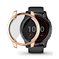 Miniatyrbild 1 av 5: För Garmin Venu 2S 40mm / Vivoactive 4S 40mm Hat-Prince Full Cover Elektropläterad TPU Mjuk ca. Rose Gold
