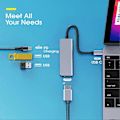 Miniatyrbillede 3 af 5: USB C HUB 4K 30Hz Type C til HDMI Kompatibel PD 87W USB Splitter USB Adapter Til Macbook Air Pro USB3.0 HUB TF SD Multi Converter LGL 5-IN-1