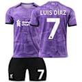 Miniatyrbillede 1 af 2: 2023-2024 Liverpool 2. udebanetrøje Børnesæt - Nr. 7 LUIS DIAZ #22 Nr. 7 LUIS DIAZ{ad} No.7 LUIS DIAZ #22