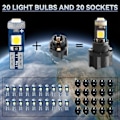 Miniatyrbillede 5 af 5: Super Lys LED Instrumentpanelbelysning, T5 37 74 LED Pære med Twist Lock Sokkel PC74 PC37 Instrumentpanel Målerklynge (Hvid) Mærke: NTNEV