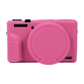 Miniatyrbillede 1 af 4: Blødt silikoneetui med objektivdæksel til Canon PowerShot G7 X Mark III / G7X3{ad} Rosröd