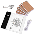 Miniatyrbillede 1 af 4: Flip Book Kit med Mini Lysplade LED Lysboks Tablet Design med Hul 300 Ark Flipchart papir-yvan-WELLNGS