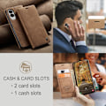 Miniatyrbillede 4 af 5: Samsung Galaxy S25 Edge 5G Etui CaseMe 013 Multifunktionelt Horisontalt Flip Læder {ad} Brun