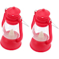 Miniatyrbild 1 av 5: 1 Set Retrolykta Utomhus Campinglampa Liten Campinglykta Röd 2-pack