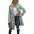 Miniatyrbild 1 av 5: Loalirando - Trenchcoat Dubbelknäppt Klassisk Lång Jacka Vindtät Höst Vårjacka