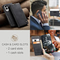 Miniatyrbillede 4 af 5: Samsung Galaxy S25 Edge 5G Etui CaseMe 013 Multifunktionelt Horisontalt Flip Læder {ad} Svart