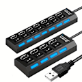 Miniatyrbild 2 av 6: Höghastighets 4/7 Portar USB HUB 2.0 Adapter Expander Multi USB Splitter Multiple Extender