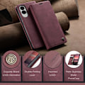 Miniatyrbillede 5 af 5: Samsung Galaxy S25 Edge 5G Etui CaseMe 013 Multifunktionelt Horisontalt Flip Læder {ad} Röd