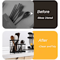 Miniatyrbillede 3 af 4: Rustfri Stål Bestik Dræn Sink Caddy, Rustfri Sink Tidy Køkken Sink Organizer
