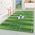 Miniatyrbild 1 av 7: Barnmatta Kort Lugg Fotbollsplan Design Baby Barnkammare Lekrum Mjuk Tvättbar Rektangulär Pojkar Grön