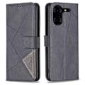 Miniatyrbillede 1 af 5: BINFEN COLOR BF05 Etui til TECNO Pova 5 Pro 5G PU Læder Flip Stand Telefon Cover - Grå Multifarvet【ad】 Multicolor Black
