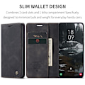 Miniatyrbillede 2 af 5: Samsung Galaxy S25 Edge 5G Etui CaseMe 013 Multifunktionelt Horisontalt Flip Læder {ad} Svart