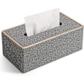 Miniatyrbillede 1 af 5: Vævæskeskrin Cover, PU Læder Vævæskeskrin Holder Rektangulær Kleenex Æske Covers