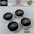 4 stk Land Rover Centerkapsler Sort Range Rover Sport Evoque Velar Discovery 63mm
