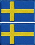 2-pack Sverige flagglappar broderade svenska flagglappar