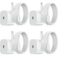 4-pakning - iPhone-lader - Hurtiglader - Adapter + 2m kabel 20W Lightning Hvit 4-pakning iPhone (NT) 4-pakning Lightning 4-Pack Lightning