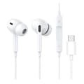 USB-C Pro In-ear hörlurar med kabel, mikrofon, volymkontroll DAC Vit