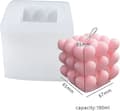 Miniatyrbillede 4 af 5: 1 stk 3D boble hjerte lysform silikone lysform - DIY lysform - chokoladeform - harpiksform - silikoneform