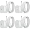 (Kampanjetilbud) iPhone-lader - Hurtiglader - Adapter + Kabel 20W USB-C Hvit 4-pakning iPhone