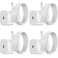 iPhone-lader - Hurtiglader - Adapter + Kabel 20W USB-C Hvit 4-pakning iPhone 4-pakning iPhone 4-Pack iPhone