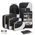 Miniatyrbild 1 av 7: Bagageorganisatörsset - Resväskekit 8-pack med slitstarka resväskor, förvaringsväskor, packkuber, resväskor svart Black