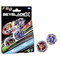 Miniatyrbillede 1 af 3: Beyblade X Dual Pack Beat Tyranno 4-70Q og Knife Shinobi 4-80HN, 2 ægte Takara Tomy konkurrence tops med højrehåndsrotation Flerfärgad