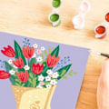 Miniatyrbillede 6 af 6: CreArt 20x20 cm Buket af tulipaner, Kreativ hobby, Voksen, Maler efter tal, 25518, Ravensburger Flerfärgade