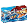 Miniatyrbillede 1 af 4: PLAYMOBIL 70489 REDNINGSBÅD OG HAJANgreb 14 STK