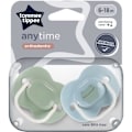 Miniatyrbillede 4 af 6: Sutter - TOMMEE TIPPEE - ANYTIME - 6-18 måneder - Sæt med 2 symmetrisk sutteflasker uden BPA - Genanvendelig steriliseringshætte grönt och blått