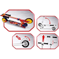Miniatyrbillede 3 af 4: Smoby - Biler - Foldbar 2-hjulet scooter - Metalstruktur - Scooter med justerbart styr Röd