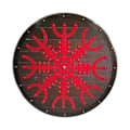 Miniatyrbild 1 av 5: Trävikingasköld handgjord Helm Of Awe metallskiva SWE14 multifärg one size