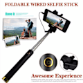 Miniatyrbild 4 av 6: Plug and play vikbar selfiestick med fäste Svart one size