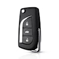 Miniatyrbild 1 av 5: 3 knappar Flip Key Shell Remote Case för Toyota Svart one size