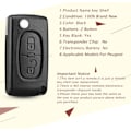 Miniatyrbild 4 av 5: Key Case Shell 2 -knappar CE0536 HU83 blad för Citroen Svart one size